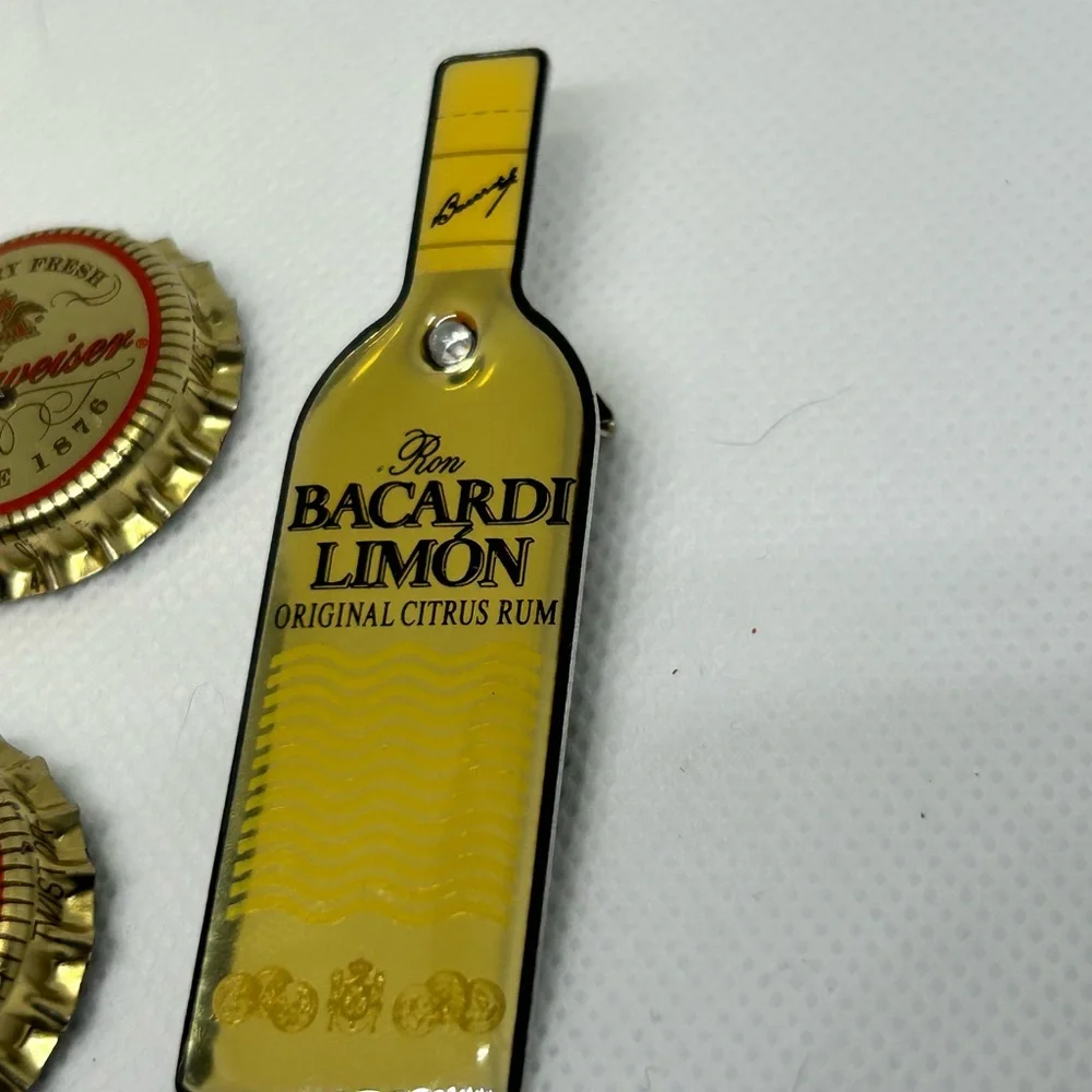 Bacardi Limon and Budweiser Bottle Cap Pins‎